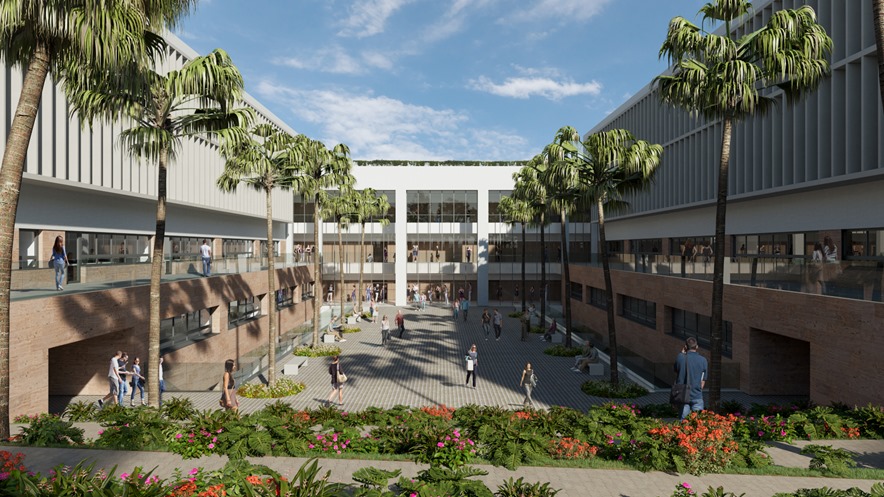 Image de modélisation du campus de Málaga en Espagne